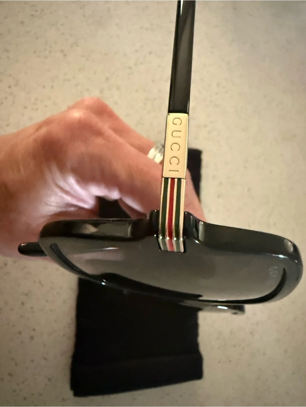 GUCCI Black Gradient Sunglasses with iconic Gucci stripes